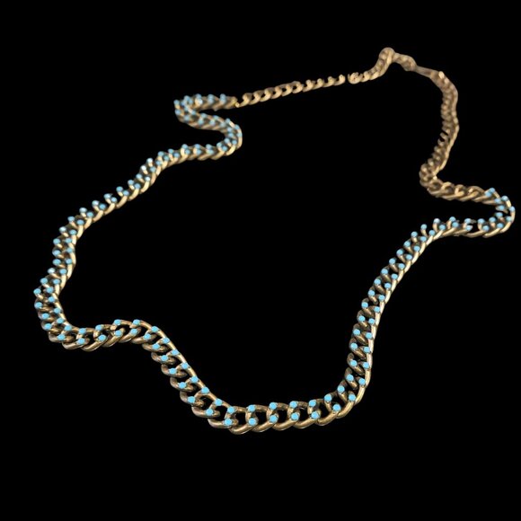 Premier Designs Free Spirit Gold-Tone Chain Necklace with Turquoise Accents - Picture 4 of 4